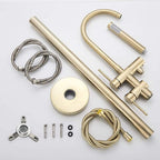 Contemporary Brushed Gold Freestanding Bathtub Single-Handle Faucet