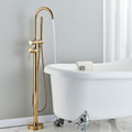 Contemporary Brushed Gold Freestanding Bathtub Single-Handle Faucet