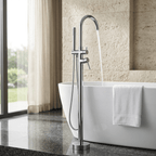 Danley Contemporary Freestanding Bathtub Floor-Mount Single-Handle Faucet in Chrome