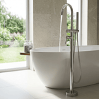 Danley Contemporary Freestanding Bathtub Floor-Mount Single-Handle Faucet in Chrome