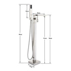 Artifice Home Crockt Freestanding Bathtub Faucet - Chrome Tub Filler Pedestal Mixer