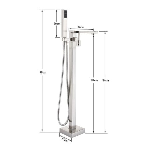 Artifice Home Crockt Freestanding Bathtub Faucet - Chrome Tub Filler Pedestal Mixer