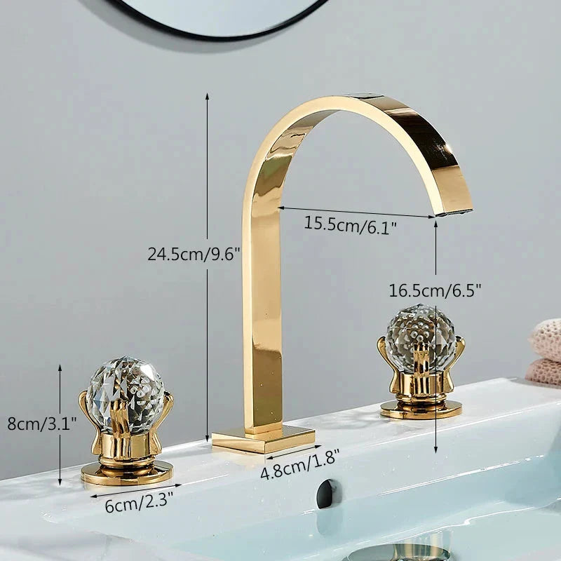 Cristal Haalz Double-Handle Bathroom Faucet - Sophistication and Elegance