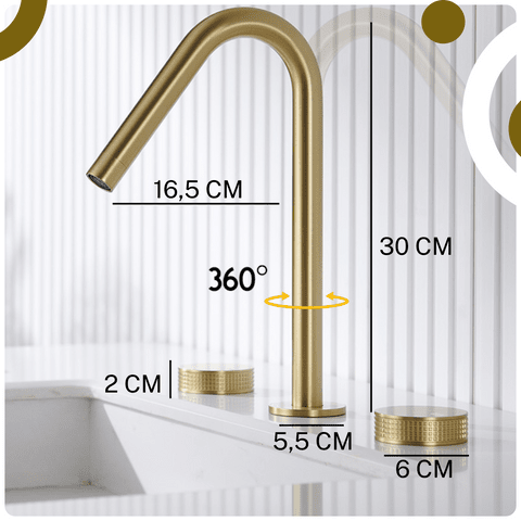 Crysty Widespread High-Spout Luxury Bathroom Faucet