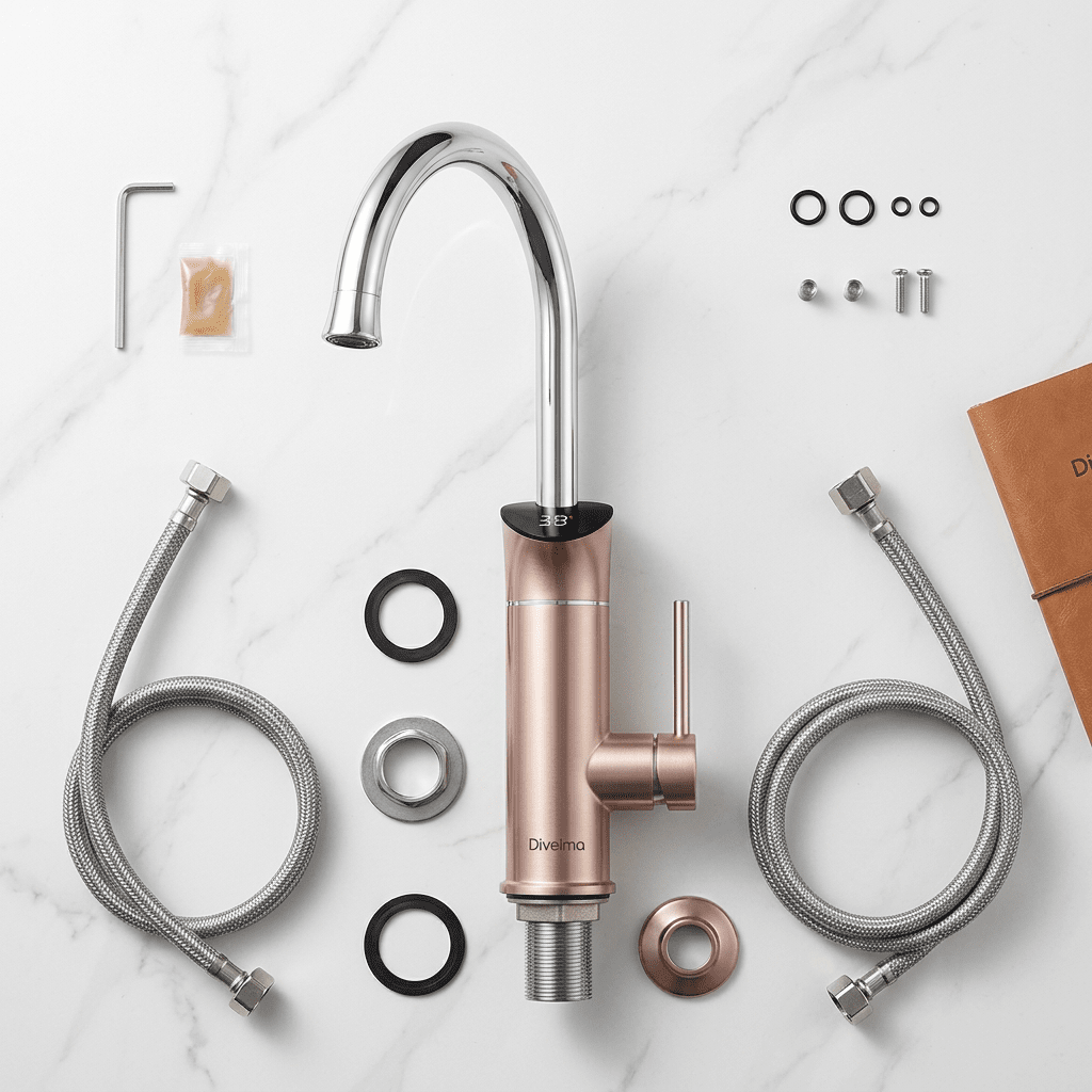 Artifice Home Perugia Electric Kitchen Faucet - Countertop Digital Display 110V