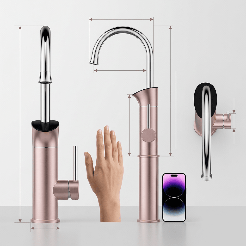 Artifice Home Perugia Electric Kitchen Faucet - Countertop Digital Display 110V