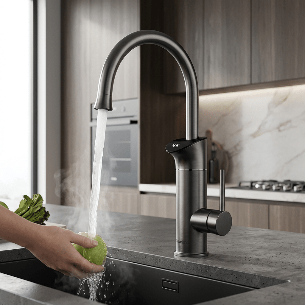 Artifice Home Perugia Electric Kitchen Faucet - Countertop Digital Display 110V