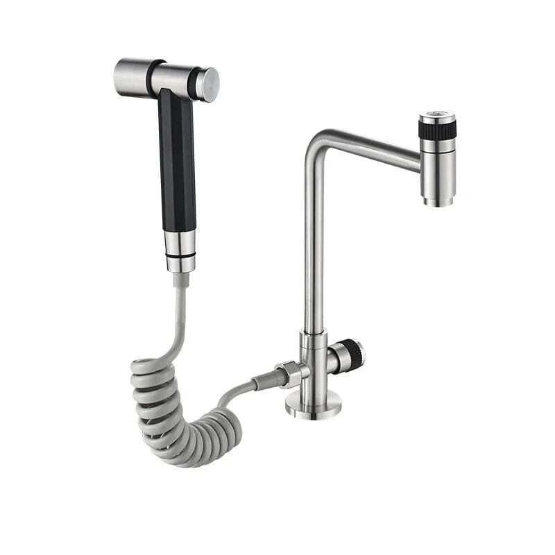 Gourmet Kitchen Faucet with Crossver Pull-Down Hand Spray