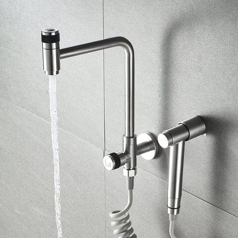 Gourmet Kitchen Faucet with Crossver Pull-Down Hand Spray