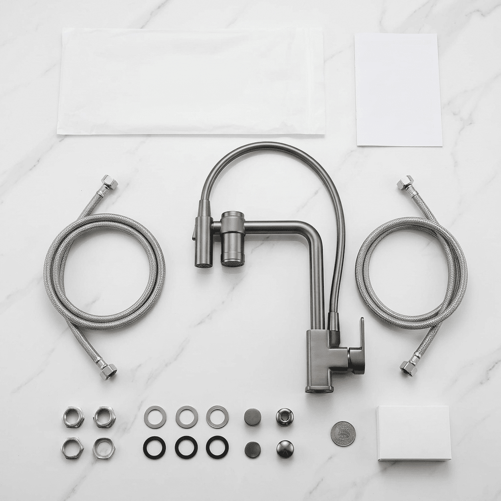 Gourmet Faucet with Filter, Single Lever, Countertop, Eirelez Platinum