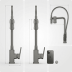 Gourmet Faucet with Filter, Single Lever, Countertop, Eirelez Platinum
