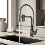 Gourmet Faucet with Filter, Single Lever, Countertop, Eirelez Platinum