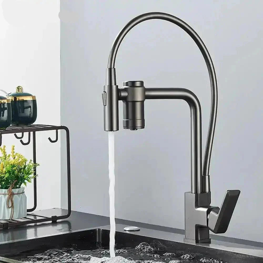 Gourmet Faucet with Filter, Single Lever, Countertop, Eirelez Platinum