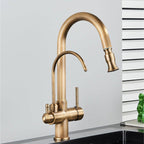 Kraus 3-in-1 Gourmet Pull-Down Kitchen Faucet with Integrated Water Filter and 3-Function Sprayhead