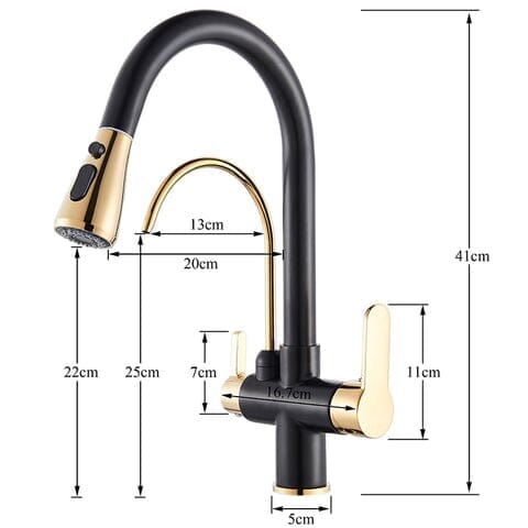 Kraus 3-in-1 Gourmet Pull-Down Kitchen Faucet with Integrated Water Filter and 3-Function Sprayhead