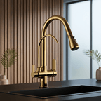 Kraus 3-in-1 Gourmet Pull-Down Kitchen Faucet with Integrated Water Filter and 3-Function Sprayhead