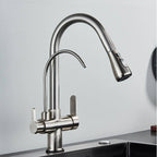 Kraus 3-in-1 Gourmet Pull-Down Kitchen Faucet with Integrated Water Filter and 3-Function Sprayhead