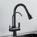 Kraus 3-in-1 Gourmet Pull-Down Kitchen Faucet with Integrated Water Filter and 3-Function Sprayhead