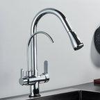 Kraus 3-in-1 Gourmet Pull-Down Kitchen Faucet with Integrated Water Filter and 3-Function Sprayhead