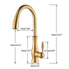 Artifice Home Darty Modern High Arc Pull Down Kitchen Faucet, Single Handle Kitchen Sink Faucet with Dual Function Sprayer, Premium Solid Brass Matrix