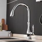 Artifice Home Darty Modern High Arc Pull Down Kitchen Faucet, Single Handle Kitchen Sink Faucet with Dual Function Sprayer, Premium Solid Brass Matrix