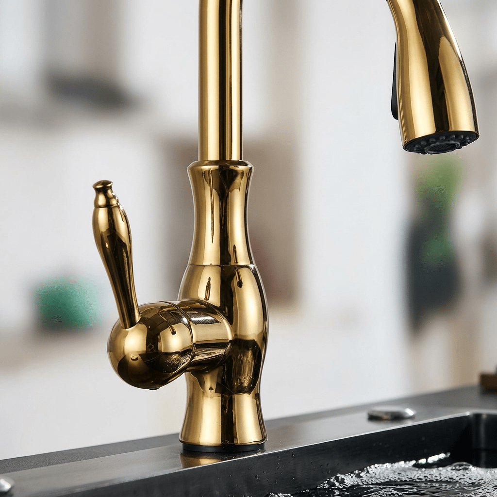 Artifice Home Darty Modern High Arc Pull Down Kitchen Faucet, Single Handle Kitchen Sink Faucet with Dual Function Sprayer, Premium Solid Brass Matrix