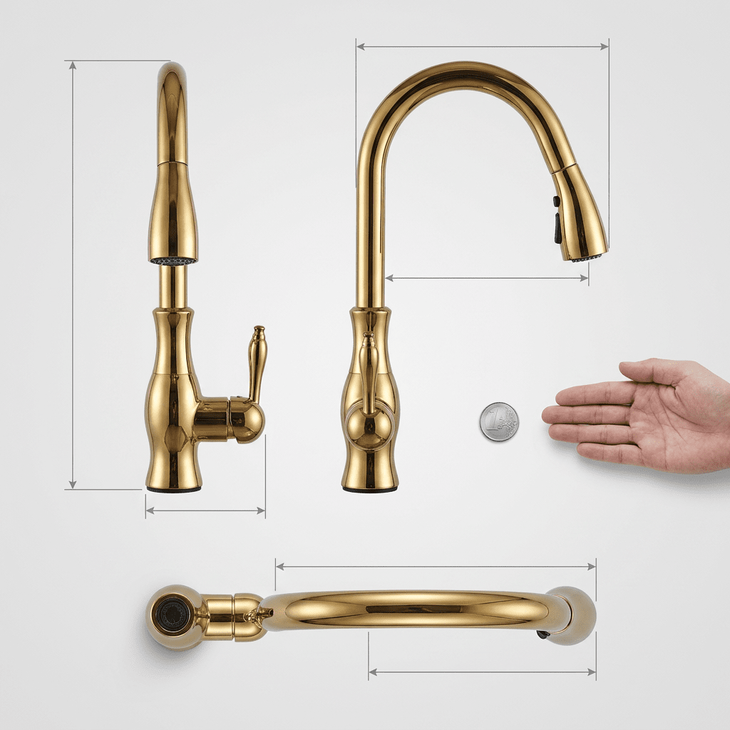 Artifice Home Darty Modern High Arc Pull Down Kitchen Faucet, Single Handle Kitchen Sink Faucet with Dual Function Sprayer, Premium Solid Brass Matrix