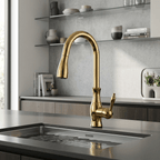 Artifice Home Darty Modern High Arc Pull Down Kitchen Faucet, Single Handle Kitchen Sink Faucet with Dual Function Sprayer, Premium Solid Brass Matrix