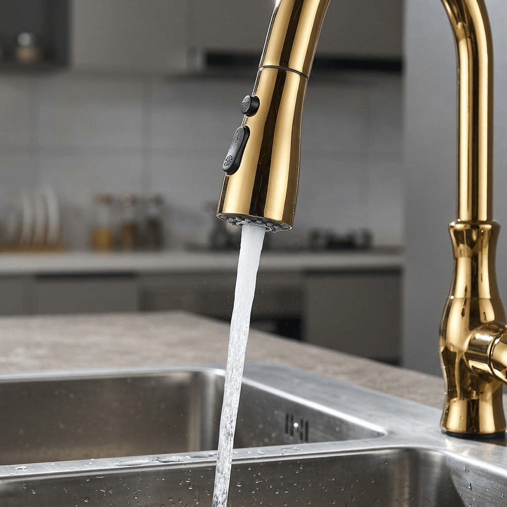Artifice Home Darty Modern High Arc Pull Down Kitchen Faucet, Single Handle Kitchen Sink Faucet with Dual Function Sprayer, Premium Solid Brass Matrix