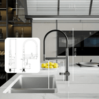 Proton 3-in-1 Dual-Spout Premium Luxury Kitchen Faucet with Integrated Water Filter and Single-Handle Control
