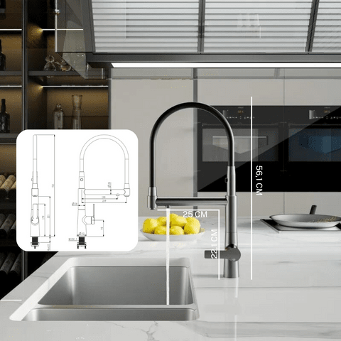 Proton 3-in-1 Dual-Spout Premium Luxury Kitchen Faucet with Integrated Water Filter and Single-Handle Control
