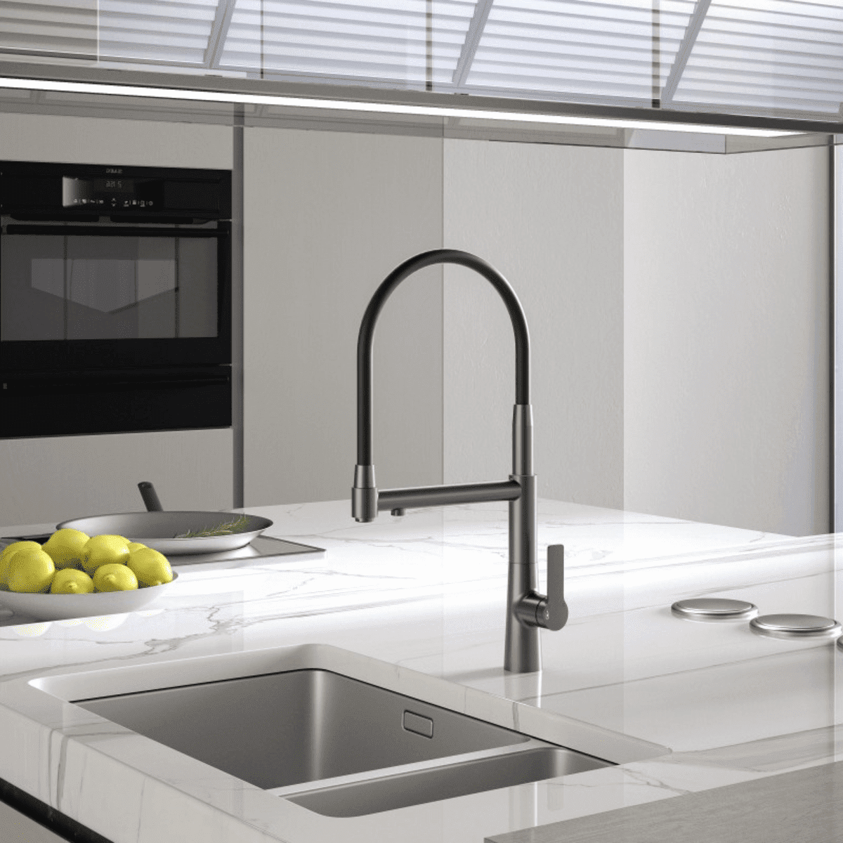 Proton 3-in-1 Dual-Spout Premium Luxury Kitchen Faucet with Integrated Water Filter and Single-Handle Control