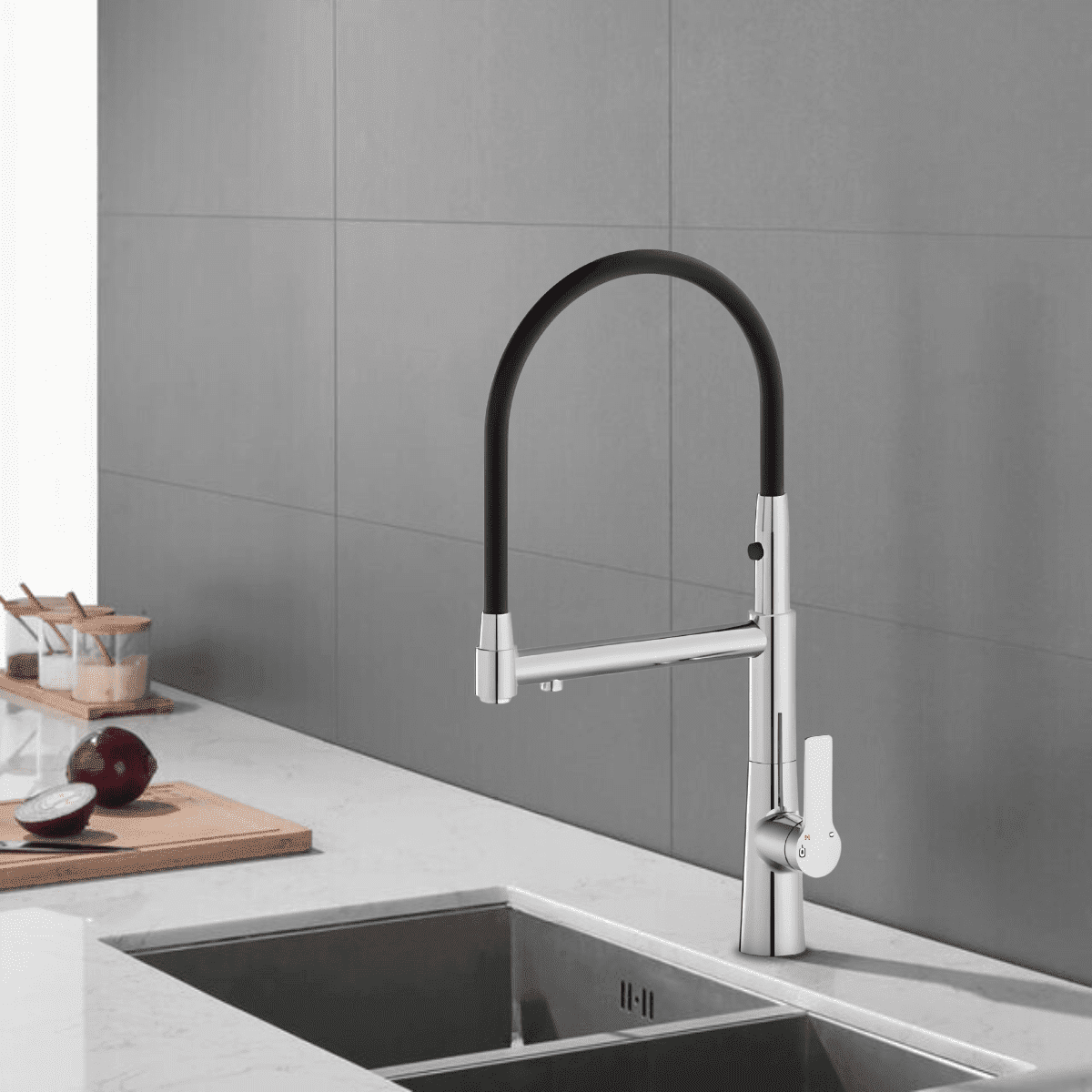 Proton 3-in-1 Dual-Spout Premium Luxury Kitchen Faucet with Integrated Water Filter and Single-Handle Control