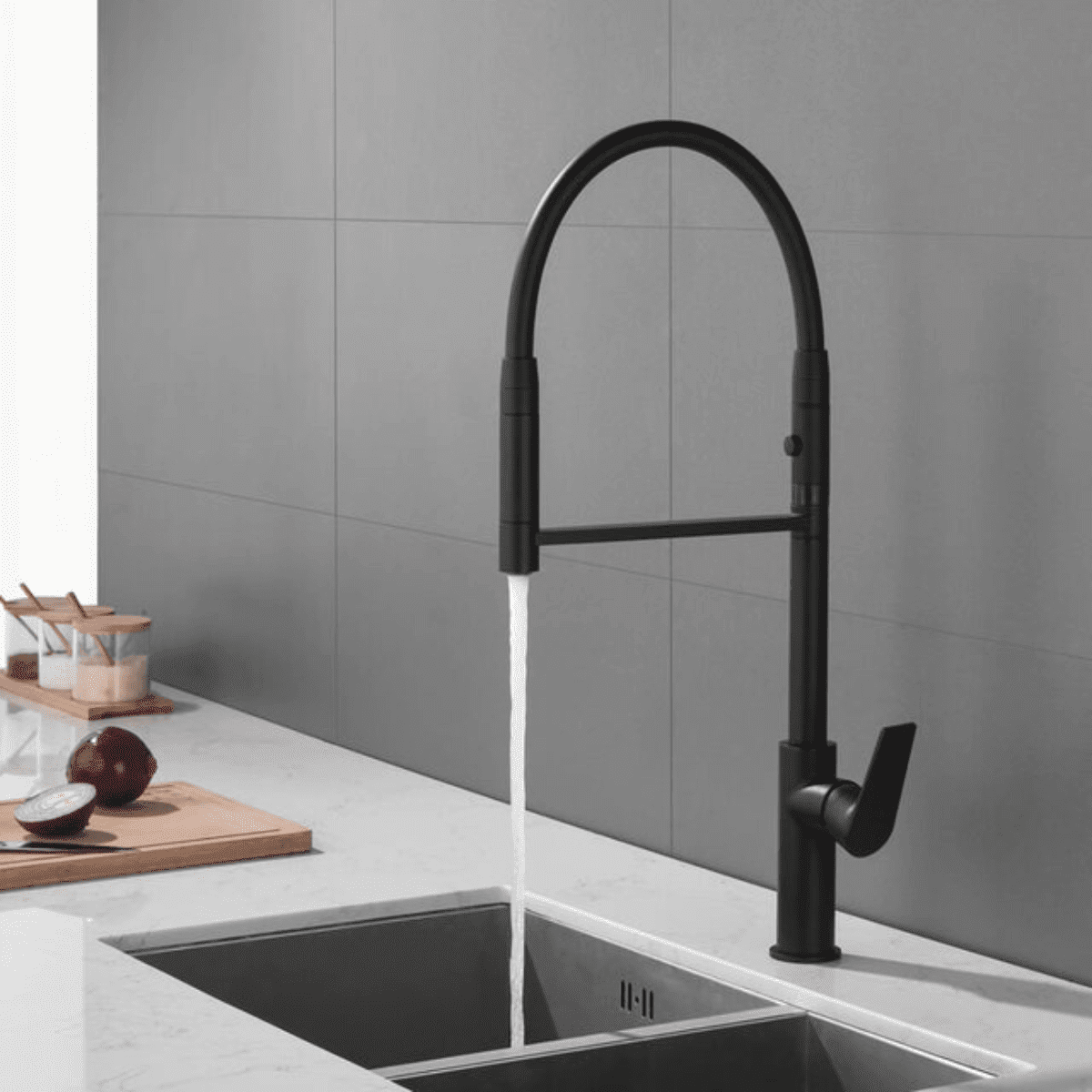 Proton 3-in-1 Dual-Spout Premium Luxury Kitchen Faucet with Integrated Water Filter and Single-Handle Control