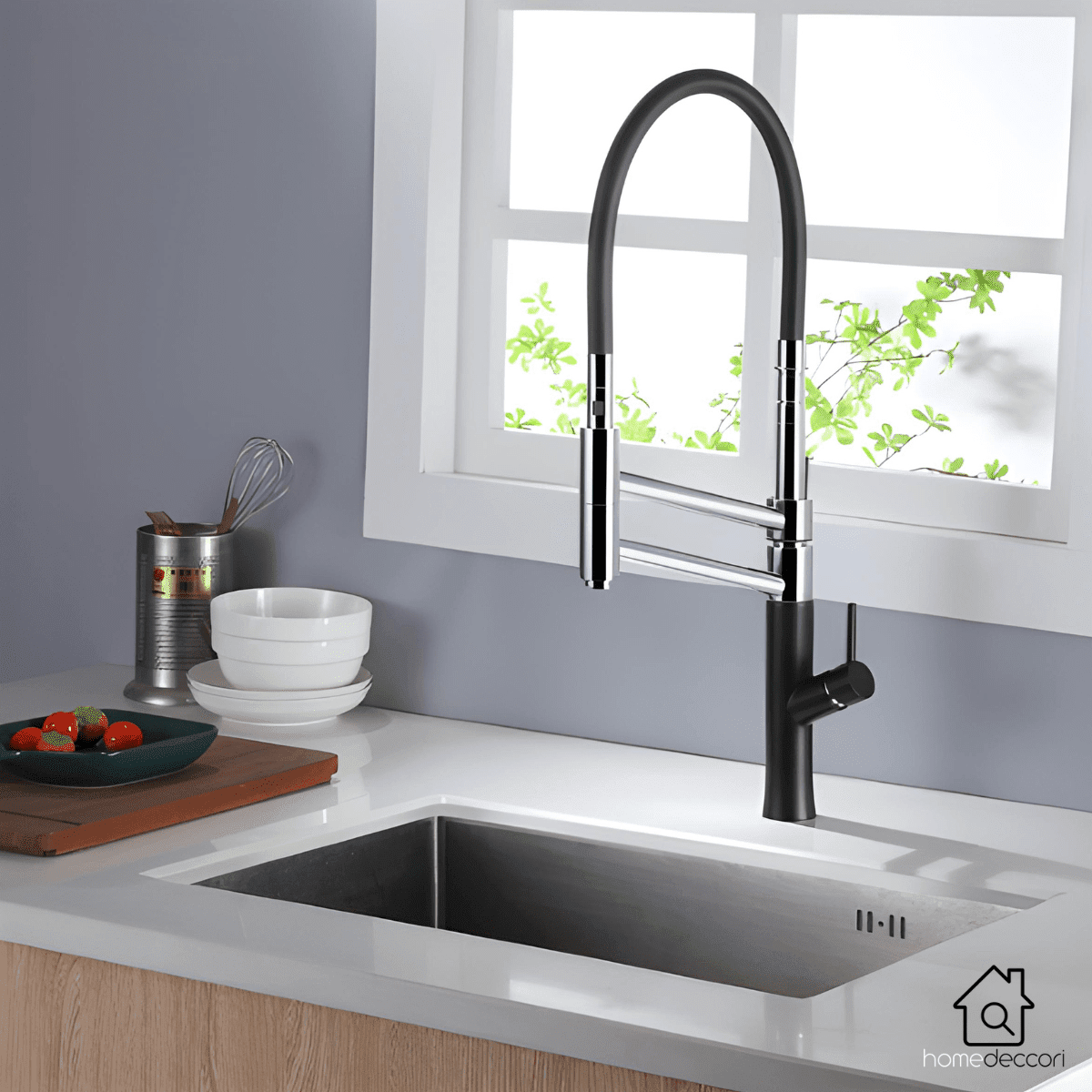 Gourmet Kitchen Faucet Single-Handle Premium Luxury Dual-Function Pull-Out - Rower