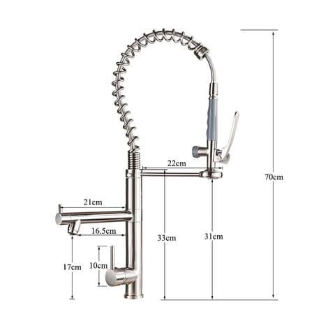 Gourmet Kitchen Faucet Dual Spring Spray Single-Handle High Spout Troia
