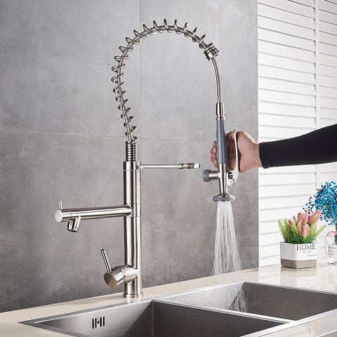 Gourmet Kitchen Faucet Dual Spring Spray Single-Handle High Spout Troia
