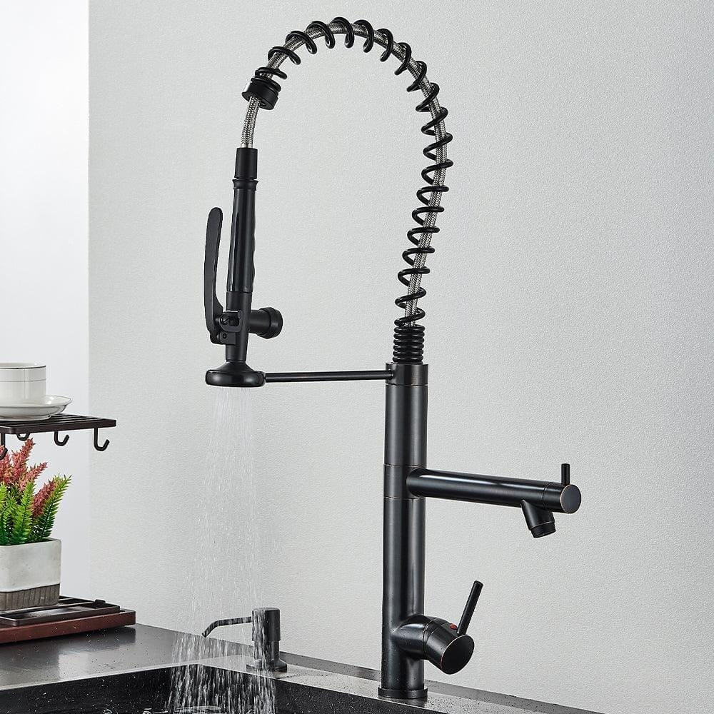 Gourmet Kitchen Faucet Dual Spring Spray Single-Handle High Spout Troia