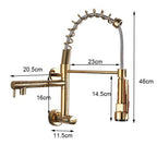 Gourmet Kitchen Faucet Single-Handle Wall-Mounted Pull-Out Dual-Spray - JassPoll