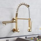 Gourmet Kitchen Faucet Single-Handle Wall-Mounted Pull-Out Dual-Spray - JassPoll