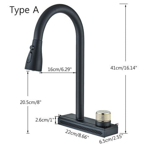 Gourmet Kitchen Faucet 360° Pull-Out Waterfall Spray - Rumble