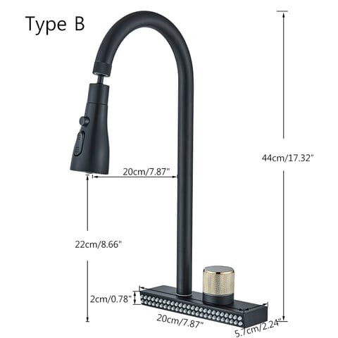 Gourmet Kitchen Faucet 360° Pull-Out Waterfall Spray - Rumble