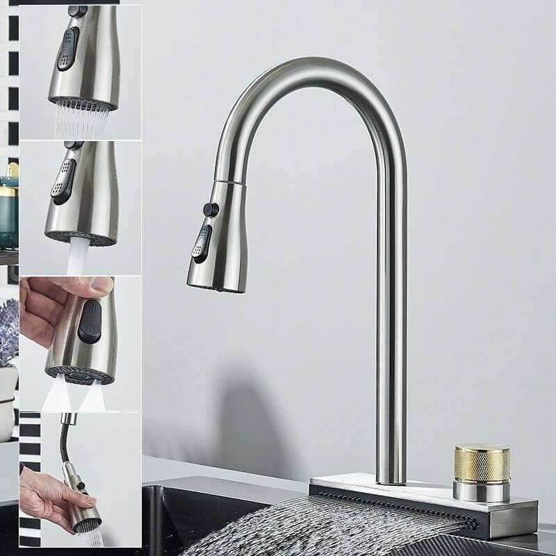 Gourmet Kitchen Faucet 360° Pull-Out Waterfall Spray - Rumble