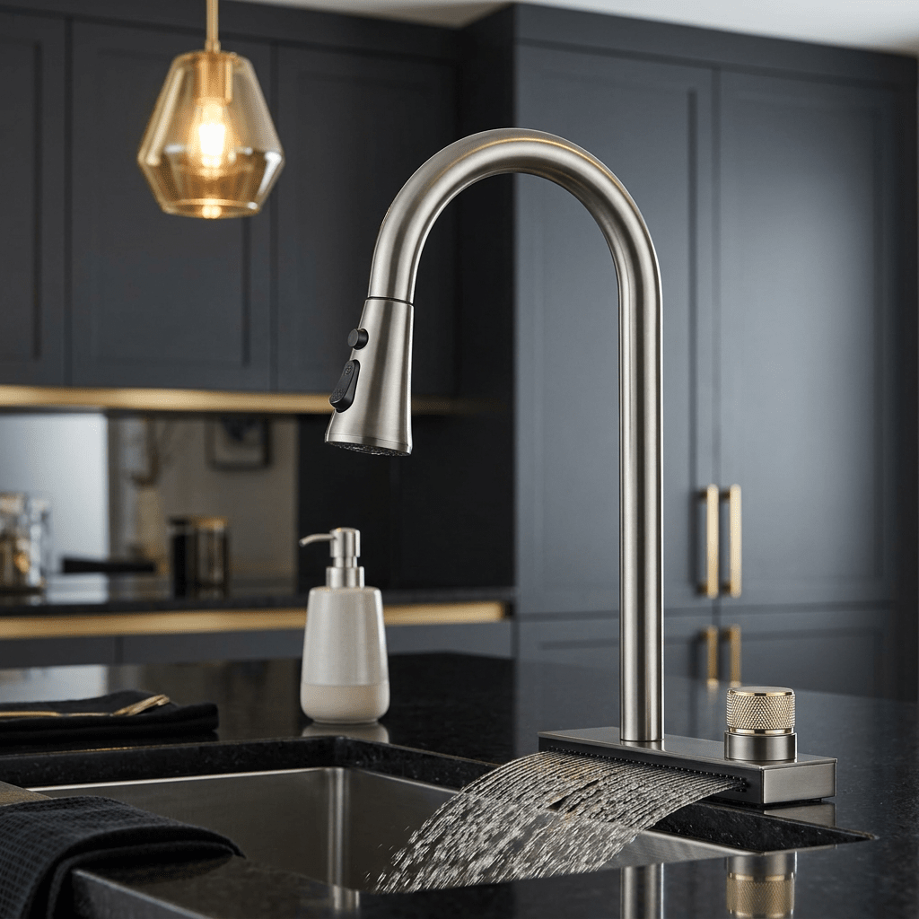 Gourmet Kitchen Faucet 360° Pull-Out Waterfall Spray - Rumble