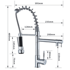 Quiz LED Gourmet Spring Kitchen Faucet - 360° Swivel Duo Bronze