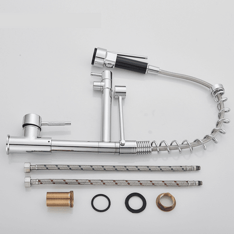 Quiz LED Gourmet Spring Kitchen Faucet - 360° Swivel Duo Bronze