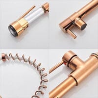 Quiz LED Gourmet Spring Kitchen Faucet - 360° Swivel Duo Bronze