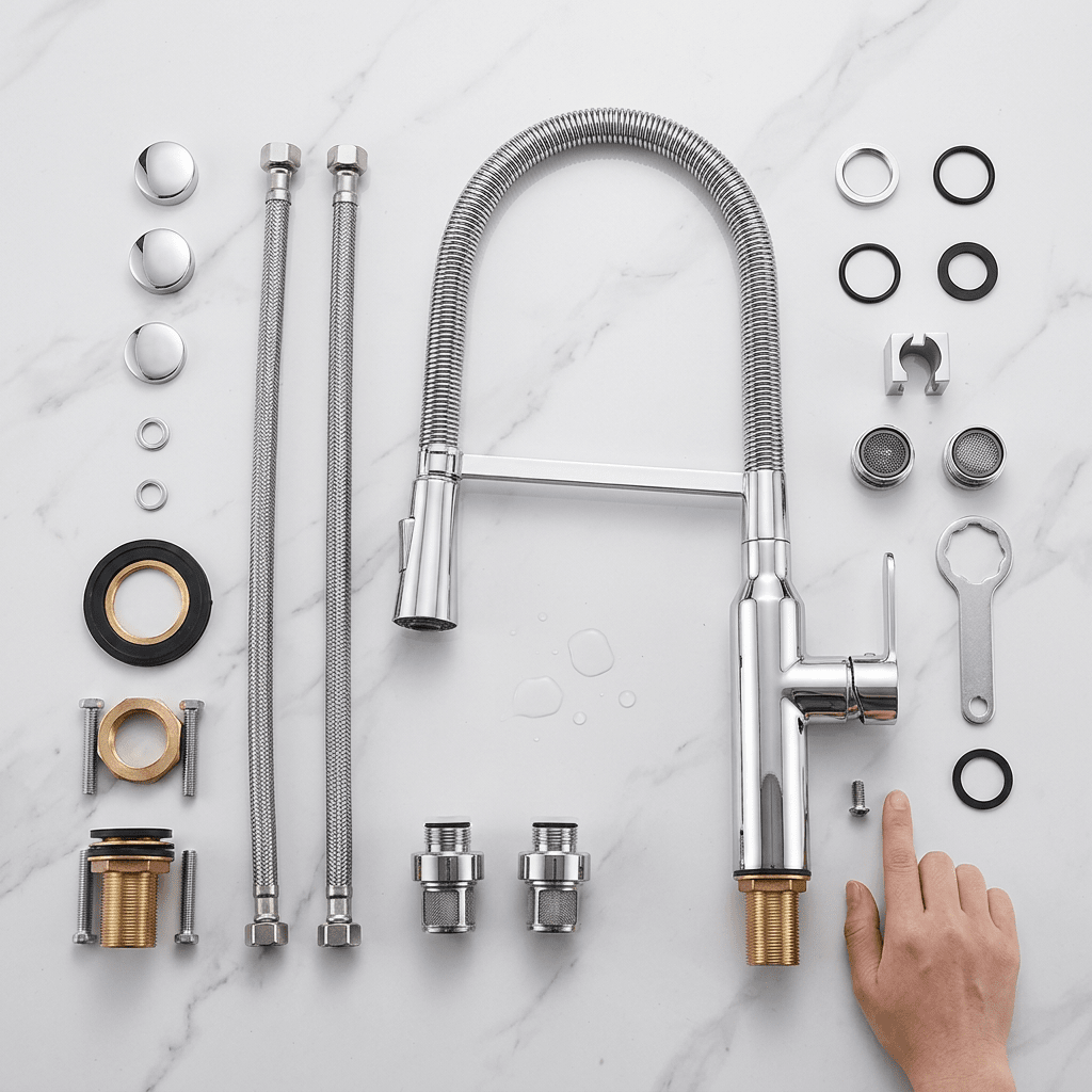 Eirez Single-Handle Gourmet Kitchen Mixer Faucet - Chrome