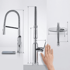 Eirez Single-Handle Gourmet Kitchen Mixer Faucet - Chrome