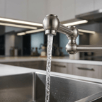 Gourmet Kitchen Faucet with High Spout, Single-Handle and 360° Swivel Track